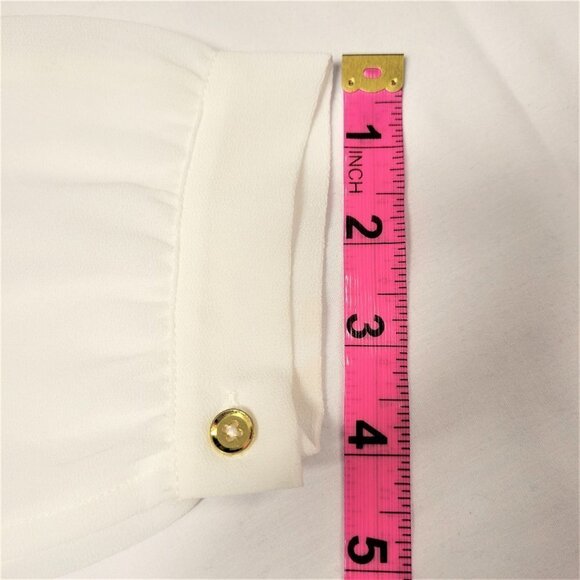 Vex White Long Sleeve Blouse Top with Gold Buttons- Various Sizes- NWT - Picture 8 of 10